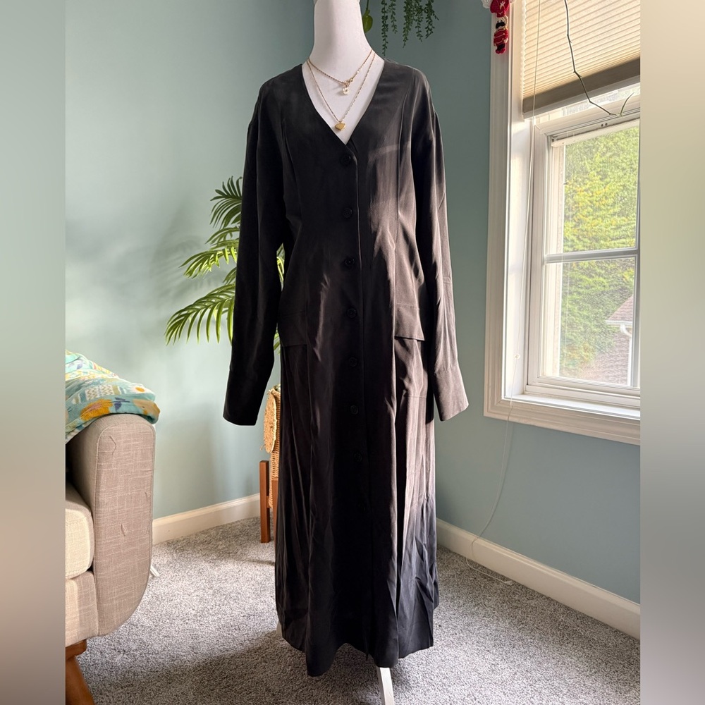 🌸Equipment Black 100% Silk Teodora Dress